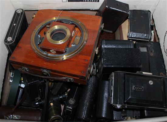 Large collection of cameras including plate camera